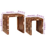 vidaXL Tables d'appoint Multicolore bois de récupération massif