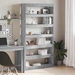 vidaXL Bibliothèque Sonoma gris 100 x 30 x 198 cm Bois d'ingénierie