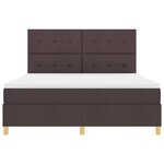 vidaXL Lit à ressorts avec matelas Marron foncé 180 x 200 cm tissu