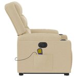 vidaXL Fauteuil inclinable de massage électrique Crème Tissu