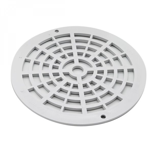 Grille bonde de fond ronde pour piscine - Diam 17,5 cm - Blanc