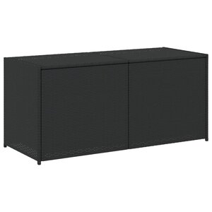 vidaXL Boîte de rangement de jardin noir 283L résine tressée