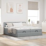 VidaXL Cadre de lit ottoman et matelas gris clair 160x200cm tissu