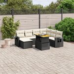 vidaXL Salon de jardin 8 Pièces avec coussins noir résine tressée