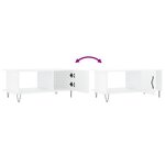 vidaXL Table basse Blanc brillant 90x50x40 cm Bois d'ingénierie