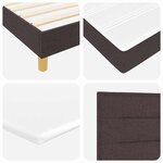 vidaXL Lit à ressorts Marron foncé et blanc 90 x 200 cm tissu