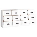 vidaXL Buffets 2 Pièces blanc brillant bois d'ingénierie