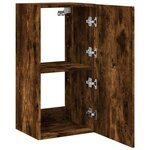 vidaXL Meuble TV mural avec lumières LED chêne fumé 40 5x35x80 cm