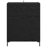 vidaXL Buffet Chêne noir 69 5 x 34 x 90 cm Bois d'ingénierie et fer