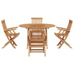 vidaXL Ensemble de salle à manger pour jardin 5 Pièces Marron