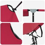 vidaXL Chaise longue pliante avec coussin Rouge 56 x 190 x 81cm tissu