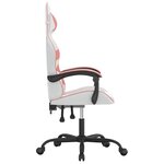 vidaXL Chaise de jeu pivotante Blanc et rose Similicuir