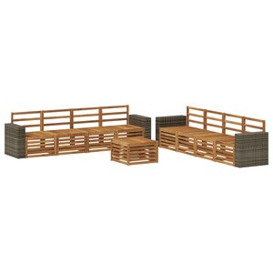 vidaXL Ensemble de canapés d'extérieur 9 pc Naturel