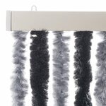 vidaXL Rideau anti-mouches gris et noir 118x220 cm chenille