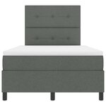 vidaXL Lit à ressorts avec matelas Gris foncé 120 x 190 cm tissu