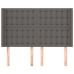 vidaXL Tête de lit avec oreilles Gris 147x16x118/128 cm Similicuir