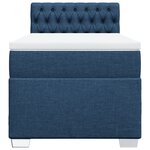 vidaXL Sommier à lattes de lit avec matelas Bleu 90x200 cm Tissu