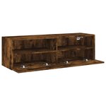 vidaXL Meuble TV mural chêne fumé 100x30x30 cm bois d'ingénierie