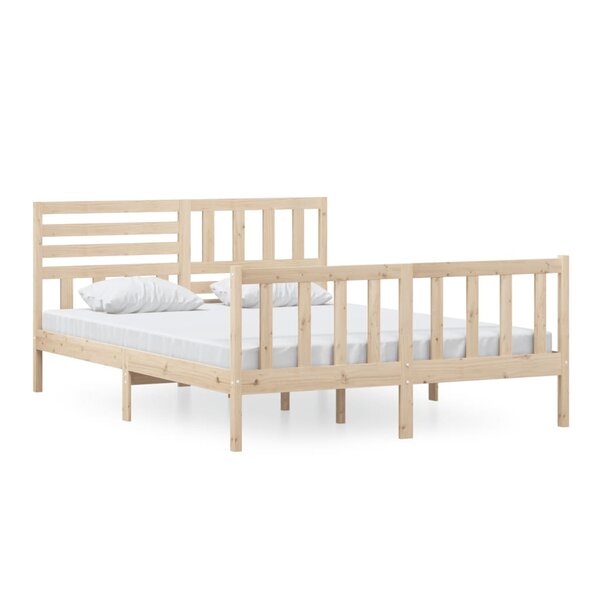 vidaXL Cadre de lit 150x200 cm Très grand Bois massif
