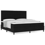 vidaXL Lit à ressorts avec matelas Noir 200 x 200 cm tissu