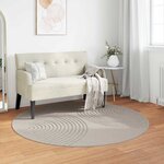 vidaXL Tapis de surface Rond HUARTE Crème Ø 160 CM Polyester