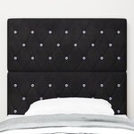 vidaXL Tête de Lit LED Noire 90 cm Velours