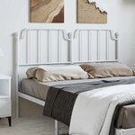 vidaXL Tête de lit métal blanc 135 cm