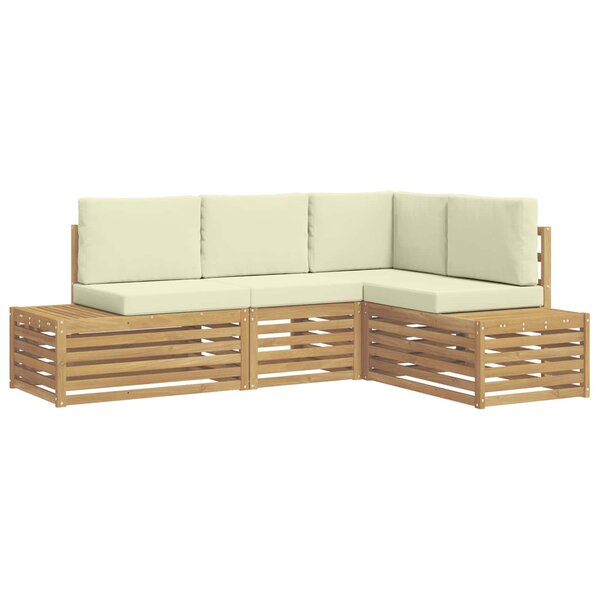 vidaXL Ensemble de canapés d'extérieur Blanc 213 5 x 154 5 x 73 cm
