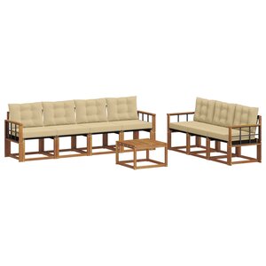 vidaXL Ensemble de canapés d'extérieur 8 Pièces Naturel et Beige