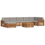 vidaXL Ensemble de canapés d'extérieur 8 pc Gris Naturel et Clair