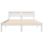 vidaXL Cadre de lit Blanc 135 x 190 cm Bois massif en pin