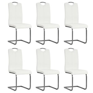 vidaXL Chaises à manger cantilever lot de 6 blanc similicuir