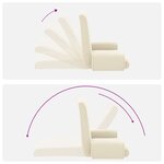 vidaXL Fauteuil de sol ajustable Crème Velours grainé