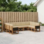 vidaXL Ensemble de canapés d'extérieur 9 Pièces Naturel et Beige