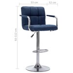 vidaXL Chaise de bar Bleu Tissu