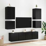 vidaXL Meuble TV mural Chêne noir 40 5x30x40cm Bois d'ingénierie