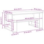 vidaXL Table basse Bois ancien 90 x 50 x 40 cm Bois d'ingénierie