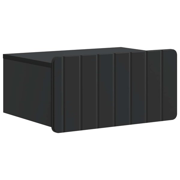 vidaXL Cabinet de chevet mural avec tiroir Noir 49 x 34 5 x 24 cm