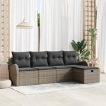 vidaXL Ensemble de canapé de jardin 5 Pièces Gris 234 x 117 x 85 cm