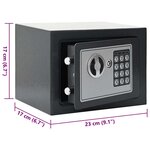 vidaXL Coffre-fort numérique Gris foncé 23 x 17 x 17 cm Acier