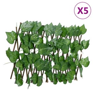 vidaXL Treillis de feuille de vigne artificiel extensible5Pièces 180x20cm