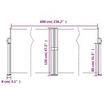 vidaXL Auvent latéral rétractable vert foncé 120x600 cm