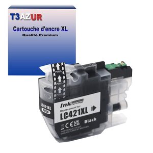 T3AZUR- Cartouche compatible avec Brother LC421 XL pour Brother DCP-J1050DW DCP-J1140DW DCP-J114DW DCP-J1800DW Noire