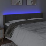 vidaXL Tête de lit à LED Gris foncé 183x16x78/88 cm Velours