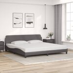 vidaXL Cadre de lit sans matelas gris 200x200 cm similicuir