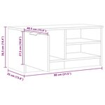 vidaXL Meuble TV vieux bois 80x35x36 5 cm bois d'ingénierie