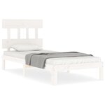 vidaXL Cadre de lit sans matelas blanc bois de pin massif