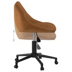 vidaXL Chaise pivotante de bureau Marron Velours