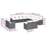 vidaXL Salon de jardin avec coussins 13 Pièces gris résine tressée