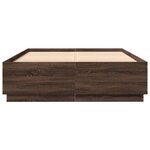 vidaXL Cadre de lit avec lumières LED chêne marron 140x200 cm